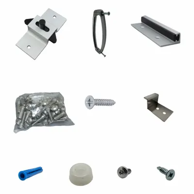 HADRIAN Outswing Door Kit: Aluminum - Door Hardware Kits for Bathroom Partitions