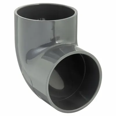 PLASTIC SUPPLY 90 Degree Elbow: PVC, For 4 in Duct Dia, 4 1/2 in Overall Lg, 1 Pieces - Elbows