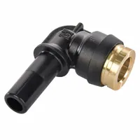 Push-Fit Elbow Fitting: 1/4 in OD x 3/8 in OD Fitting Size, Push-to-Connect x Push-to-Connect, 5 PK (MPN 369PTCSP-4-6)