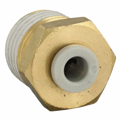 SMC KQ2H04-02AS Push-to-Connect x BSPT Adapter, 4 mm OD Tube x 1/4" Thread - Polybutylene & Brass Tube Fittings