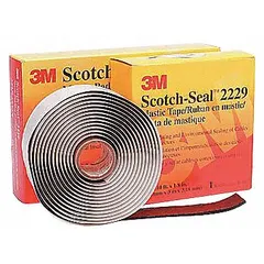 3M 2229 rubber mastic tape provides moisture-resistant insulation for electrical cables and splices. Suitable for indoor and outdoor use, it offers a conformable wrap for sealing and protecting connections in industrial, utility, and construction applications. Each roll is 3 3/4 inches wide by 3 3/8 yards long with a 125 mil thickness. Sold in an 8-pack.