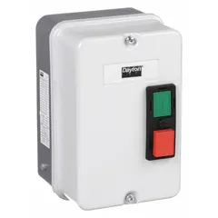 This enclosure is designed for use with Dayton IEC contactors, providing a protective housing for motor starter components. It is rated NEMA 4, offering protection against dust, water, and corrosion in industrial environments. The enclosure accommodates IEC starter styles and is compatible with the Dayton IEC Contactors series.