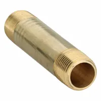 Pipe Nipple: Brass, 3/8 in Nominal Pipe Size, 3 in Overall Lg, 1,000 psi (MPN 215PNL-6-30)