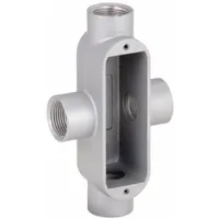 Conduit Outlet Body: Aluminum, 1/2 in Trade Size, X Body, 4 cu in Body Capacity, Threaded Hub (MPN OX-1)