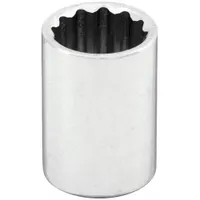 WESTWARD Socket: Metric, 1/4 in Drive Size, 11 mm Socket Size, 12-Point, Std, Chrome, Socket