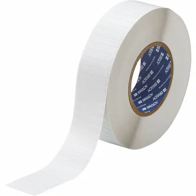 BRADY Pre-Cut Label Stock Roll: 1/4 in x 1 1/2 in, 1/4 in, Polyimide, White (Matte) - Brady Precut Label Rolls