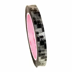 Transparent anti-static conductive adhesive film tape with 2.2 mil thickness and 20 V voltage rating. Suitable for low-voltage electrical repairs, anti-static shielding, and grounding in electronic equipment and control panels. 72-yard length.