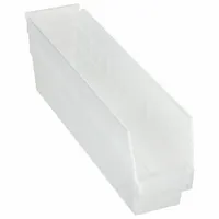 QUANTUM STORAGE SYSTEMS Shelf Bin: 17 7/8 in Overall Lg, 4 3/8 in x 6 in, Clear, Nesting Capable (MPN QSB203CL)