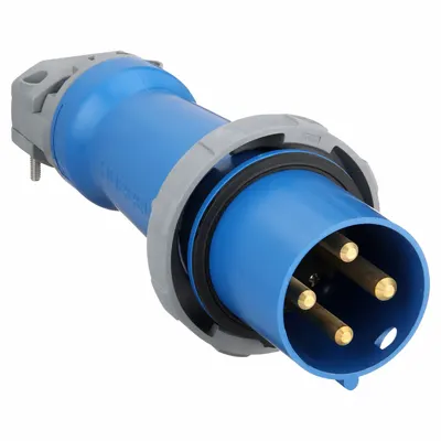 HUBBELL Pin and Sleeve Plug: Blue, 250V AC, Three Phase, 100 A, 3 Pole, 4 Wire - Watertight Plugs
