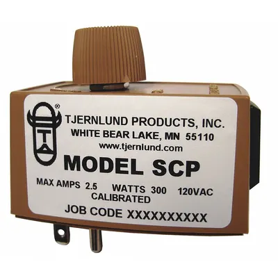 TJERNLUND Speed Control: Dial, 1 Switches or Dials, 125V AC, Plastic Plate, Black Plate - Dial Fan Speed Controls