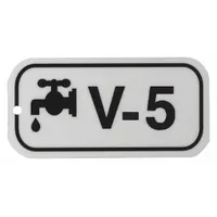 This V-5 lockout tag is made of polystyrene with English text and no header. It is used in industrial lockout/tagout procedures to indicate equipment under maintenance, helping prevent accidental operation. The plastic construction resists moisture and chemicals for use in plant environments