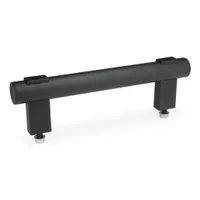 JW WINCO Pull Handle: Threaded Holes, Front-Mount, 23.62 in Mounting Hole Center to Center, Black (MPN 666.1-30-M8-600-SW)