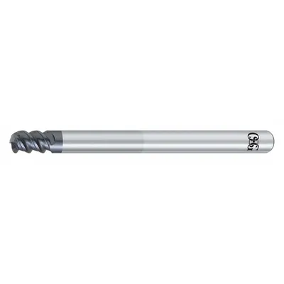 OSG Corner Radius End Mill: Carbide, WXS Coated, 3 Flute, 8 mm Mill Dia, 12 mm LOC - Reduced-Neck Carbide Corner-Radius End Mills for Hardened Materials