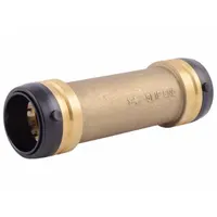 SHARKBITE Push-Fit Coupling Fitting: Straight, 1 1/2 in Pipe x 1 1/2 in Pipe Size, Brass, Coupling (MPN UXL0641)