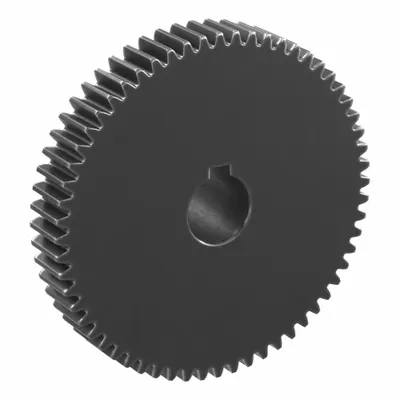 KHK GEARS Spur Gear: Module m 1, 60 Teeth, 12 mm Bore Dia, Black Oxide Coated Carbon Steel - Metric Spur Gears with Standard Hub