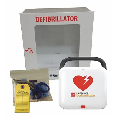 STRYKER PHYSIO-CONTROL AED Value Package: LIFEPAK CR2, Wall Cabinet with Alarm, Auto Mode - Physio Control AEDs