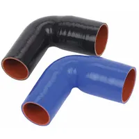 FLEXTECH Elbow Reducer: 2 in_2 1/2 in Hose Inside Dia., 12 in Hose Lg, Blue, Silicone, Silicone (MPN R90-200/250)