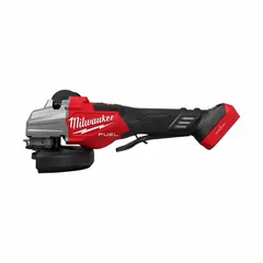 This cordless angle grinder operates on an 18V DC M18 FUEL™ platform with a brushless motor and standard head. It accepts 6 in and 4-1/2 in wheels for cutting, grinding, and surface preparation tasks on metal and masonry. The anti-kickback clutch enhances control during heavy-duty fabrication, maintenance, and construction applications.
