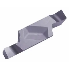 Carbide grooving insert for precision grooving, parting, and profiling operations on metal workpieces in CNC lathes and machining centers. Designed for effective chip control in general manufacturing applications.