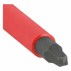 Insulated square screwdriver with #2 tip size, 8 in overall length, and 4 in shank length. Suitable for electrical work where protection against live circuits is required.