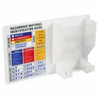Wall-mount safety station for organizing and dispensing labels. Overall height 11 in, width 18 in. Mounting hardware not included. Suitable for industrial facilities requiring accessible label storage