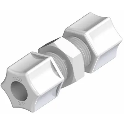 JACO Union Compression Connector: 5/8 in OD x 3/8 in OD, 220 psi - Acetal Copolymer Tube Fittings