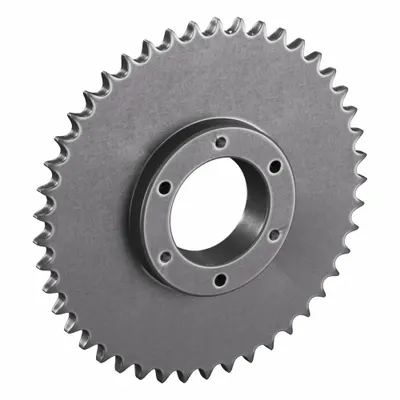 TSUBAKI Sprocket: For 40 Chain, 45 Teeth, 7.168 in Pitch Dia, 7.45 in Outside Dia - Size 40 Bushed-Bore Roller Chain Sprockets