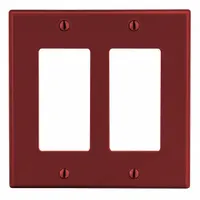 HUBBELL Wall Plate: Decorator-Rocker, 2 Gang, Red, Midsize Size (MPN PJ262R)