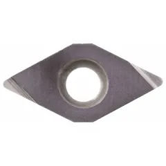 This diamond indexable turning insert is used for precision machining of non-ferrous materials such as aluminum alloys, copper, and plastics. It is suitable for turning, facing, and boring operations in general engineering applications.