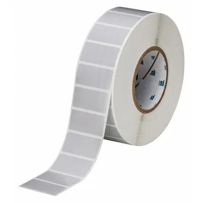 BRADY Pre-Cut Label Stock Roll: 1 in x 2 in, 2 13/64 in x 1 in, Polyester, Gray - Brady Precut Label Rolls
