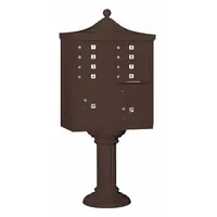 Cluster Box Unit: CBU, 10 Doors, Horizontal, 71 3/4 in H x 31 in W x 18 1/2 in D, Pedestal Mounting (MPN 3308R-BRZ-U)