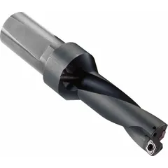 This indexable insert drill is designed for general drilling operations in metalworking. It uses replaceable inserts to reduce tool change downtime and is suitable for hole-making in materials such as steel, stainless steel, and cast iron.