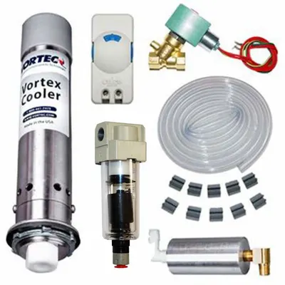 VORTEC Enclosure Cooler: 2,500 BtuH, Corrosion-Resistant & Washdown, Cooling Only - Compressed Air Coolers