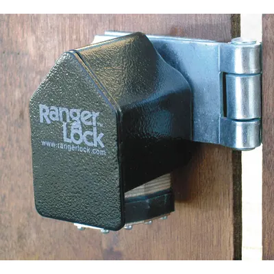 RANGER LOCK Padlock Guard with Lock: Steel, Black, 3 5/8 in Guard Lg - Padlock Guards with Lock