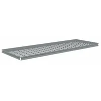 Steel wire decking shelf kit for boltless shelving systems. Includes four zinc-plated steel beams and a single straight shelf with 5 ga steel decking. Gray finish. Load capacity 750 lb. Suitable for organizing parts, tools, and supplies in warehouses and workshops