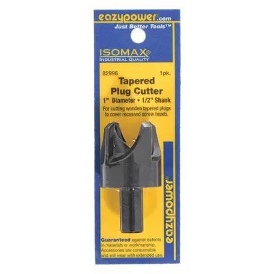EAZYPOWER Plug Cutter: 1/2 in Plug Dia, 1 1/2 in Overall Lg, 1/4 in Shank Dia - High-Speed Steel Plug-Cutting Drill Bits
