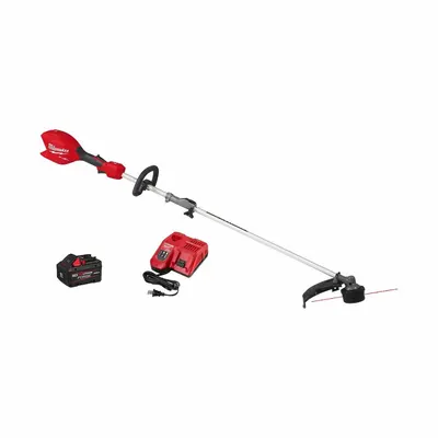MILWAUKEE Battery-Powered String Trimmer Kit: 16 in Cutting Wd, Straight Shaft - Battery-Powered String Trimmers