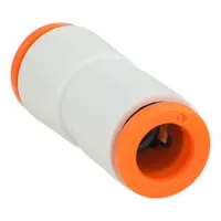 Brass push-to-connect union fitting for joining two 10 mm OD polybutylene or nylon tubes. Provides a leak-free, instant connection without tools. Suitable for pneumatic systems in automation, packaging, and material handling applications