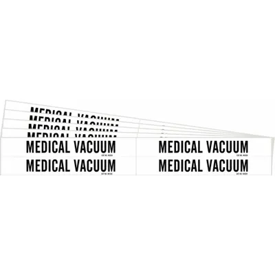 BRADY Pipe Marker: Medical Vacuum, White, Black, Fits 3/4 to 2 3/8 in Pipe O.D. - Medical Vacuum Adhesive Pipe Markers