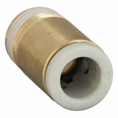 SMC KQ2S06-01AS Push-to-Connect x BSPT Adapter, 6 mm OD x 1/8", Brass, White - Polybutylene & Brass Tube Fittings