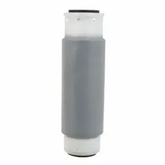 Activated carbon water filter cartridge with 5-micron rating and 3 gpm flow rate. Filter media consists of carbon, polyphosphate, and polypropylene. Used for sediment reduction and taste/odor improvement in point-of-use water filtration systems.