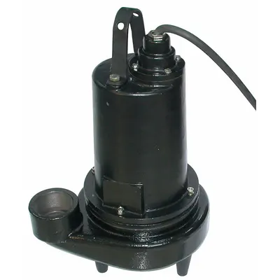 Dayton Sewage Ejector Pump: Three Phase, 5 hp, 460V AC, 460 gpm Flow Rate @ 10' of Head - Non-Clog Sewage Ejector Pumps