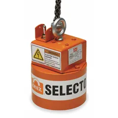 This round electromagnet from ERIEZ is designed for lifting and moving ferrous metal parts, scrap, and dies. It has a maximum load capacity of 1,030 lb and operates on continuous duty. The unit includes a 24-inch lead length and a lifting eye for rigging.