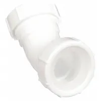 APPROVED VENDOR Elbow: Plastic, White, 1 1/2 in_1 1/4 in Nominal Pipe Size, 4 in Overall Lg, Slip