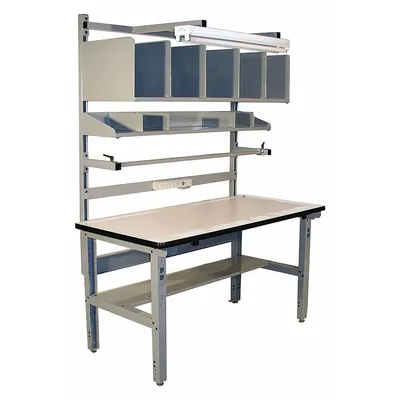 PRO-LINE Packing Table: 750 lb Wt Capacity, 30 in Min Tabletop Ht, 36 in Max Tabletop Ht - Laminate-Top Packing Tables