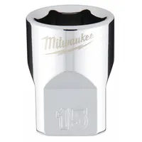 MILWAUKEE Standard Socket: Metric, 3/8 in Drive Size, 15 mm Socket Size, 6-Point, Std, Chrome (MPN 45-34-9085)