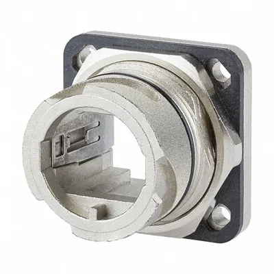 METZ CONNECT Bulkhead: Bulkhead, 1 Ports, Metal, IP65/IP6X/IPX7 - Bulkhead-Mount Data & Network Connector Housings