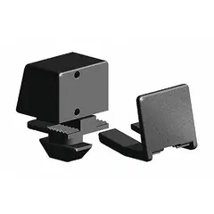 Fastenerless panel mounting block made of black polyamide. Designed for use with Fath 45 Series structural framing systems. Eliminates the need for separate fasteners when securing standard panels in enclosures and machinery.