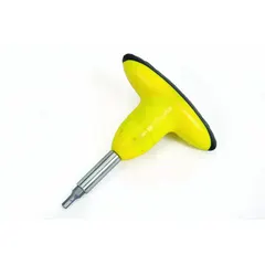 Preset T-handle torque screwdriver with a 1/4 in tip and click-type mechanism. Set to 2.9 lb-ft torque for consistent fastening in assembly and maintenance tasks. The click signal indicates target torque is reached, preventing over-tightening.