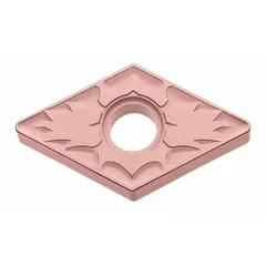 Diamond indexable turning insert for precision turning and finishing of non-ferrous materials such as aluminum alloys and plastics. Designed for consistent cutting performance in automated and manual lathe operations, providing wear resistance and surface finish in high-speed machining.